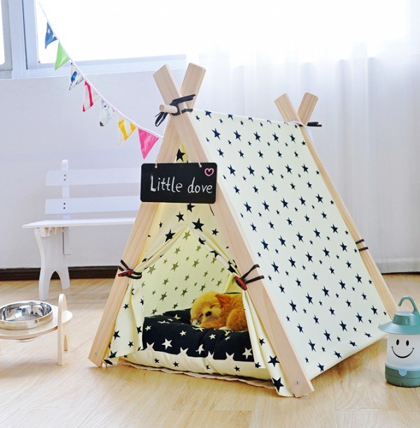 Pet Bed Tents Warm Cat House Mat Pet Dog Tent Teepee