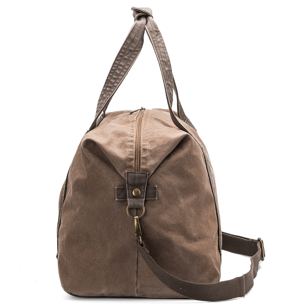 Waxed Canvas Travel Duffle Bag Mens Leather Bag