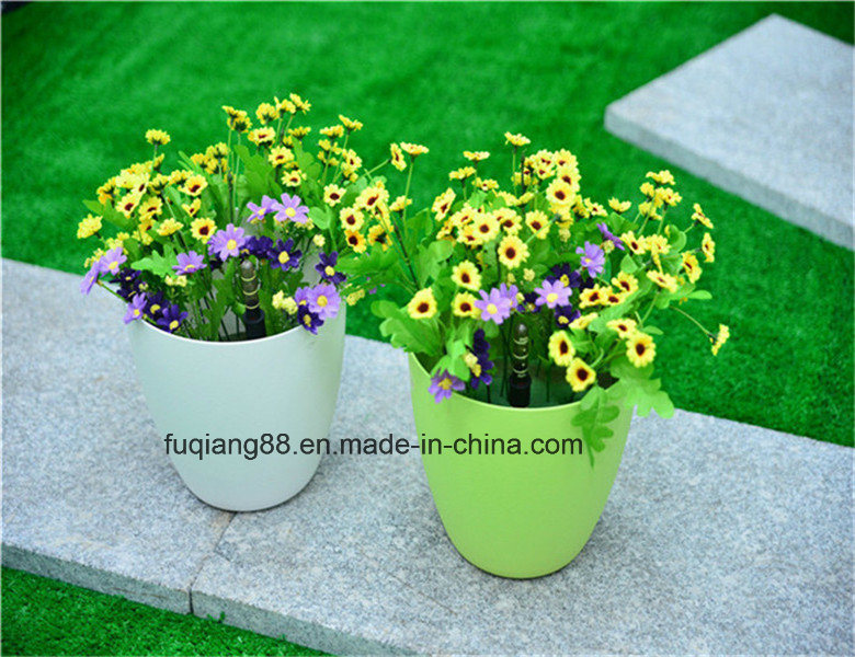 Popular Colorful Decorate Self-Watering Flower Pot Plastic