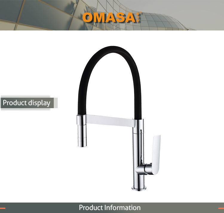 Modern Durable Long Neck Colorful Kitchen Mixer Faucet with Flexible Sprayer