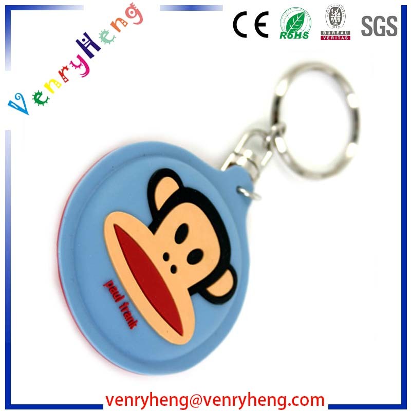 Promotional Fashion 3D Customized Cartoon Rubber Keychain for Gifts