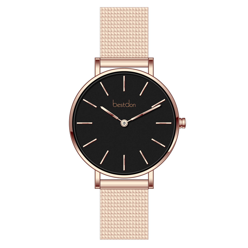 High Quality Stainless Steel Mesh Strap Minimalist Women Watch