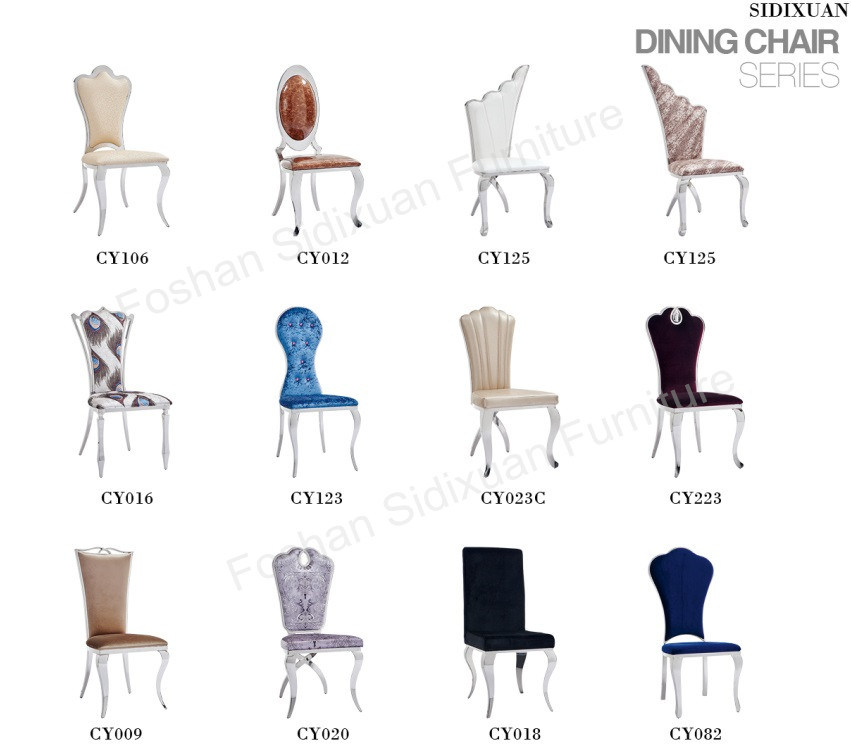 Modern Elegant Furniture Banquet White Wedding Chrome Steel Dining Chair