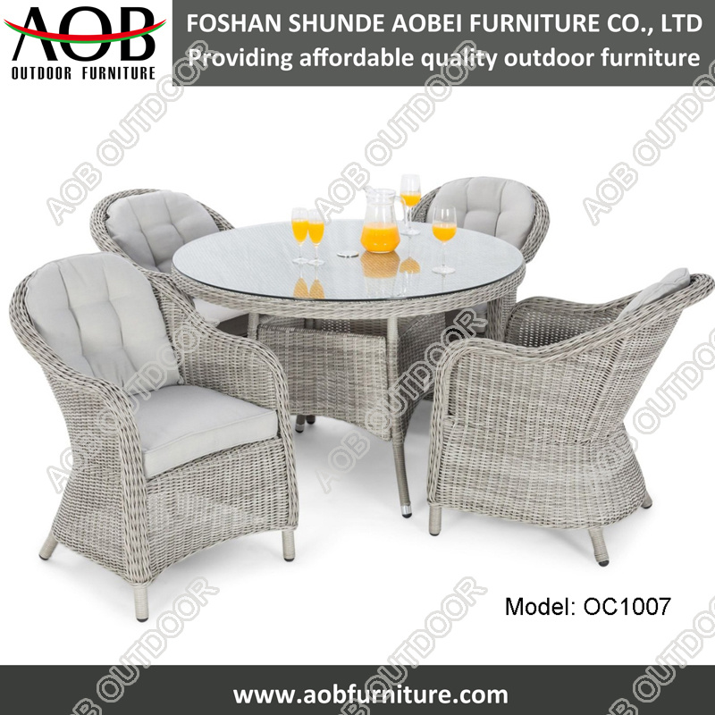 Wholesale Garden Home Outdoor Furniture PE Rattan Round Table Chair