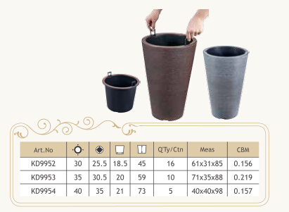 Tall Round Flower Pot (KD9952-KD9954)