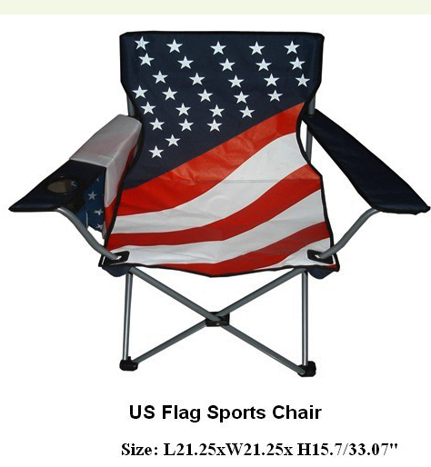 USA Flag Printing Pattern Beach Chair