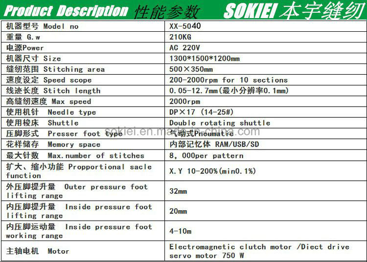 Dongguan Sokiei Automatic Lockstitch Industrial Pattern Sewing Machine for Shoe