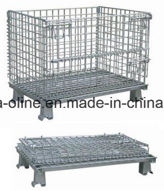 Stackable Folded Galvanized Steel Welded Wire Mesh Container