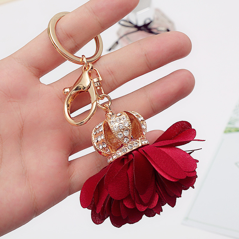 Charm Leather Flower Keychain Bag Pendant Handmade Fashion Gift