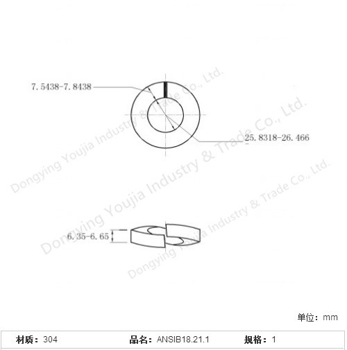 Ansib18.21.1 Stainless Steel Spring Washer