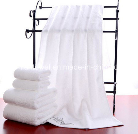 100% Cotton 450GSM 32s/2 White Plain Bath Towel for Hotels