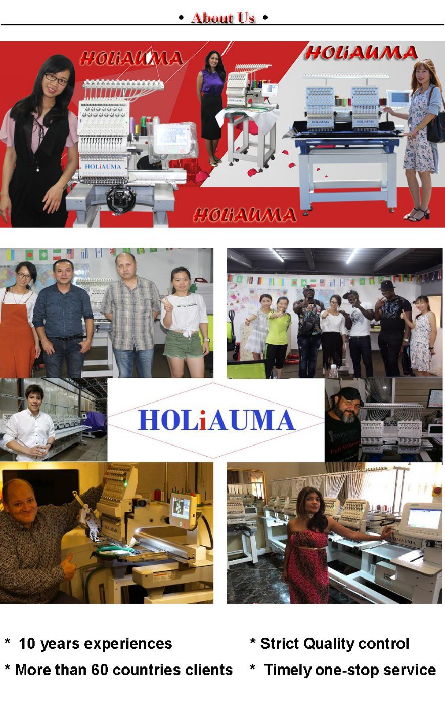 Holiauma Top Quanlity Multi Function 6 Head Quilting Machine Computerized for High Speed Embroidery Machine Functions for T Shirt Embroide