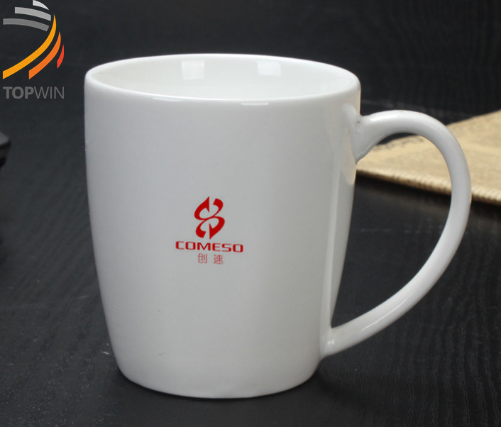 Promotion Advertising Customized White Slim Ceramic Cup Mugs