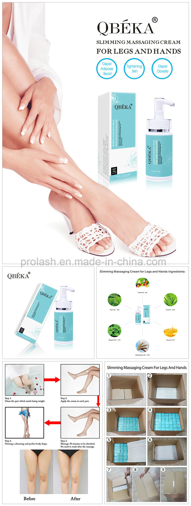 QBEKA for Legs and Hands Slimming Massaging Cream Loss Weight Cream