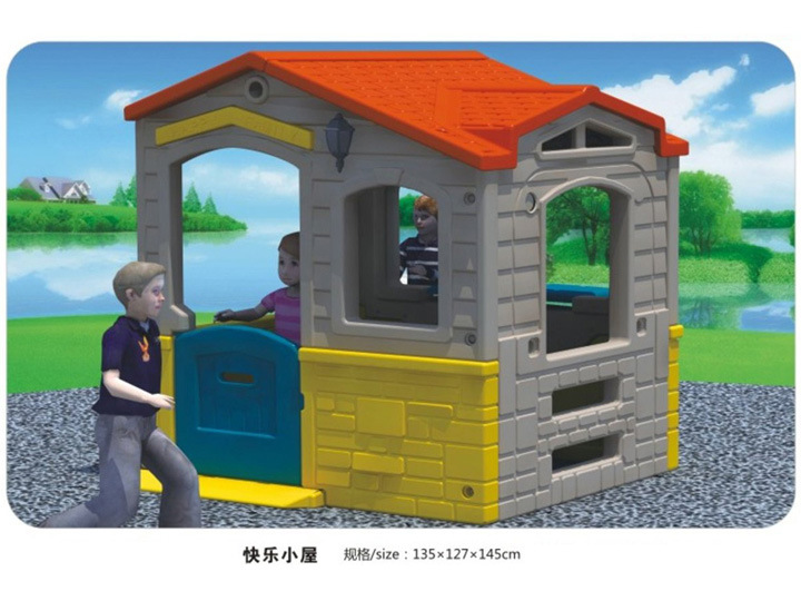 Children Plastic Playhouse in Backyard