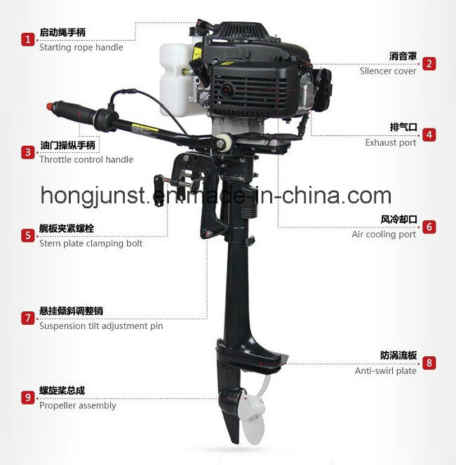 China 2 Stroke 12HP Gasoline Outboard Boat Motor