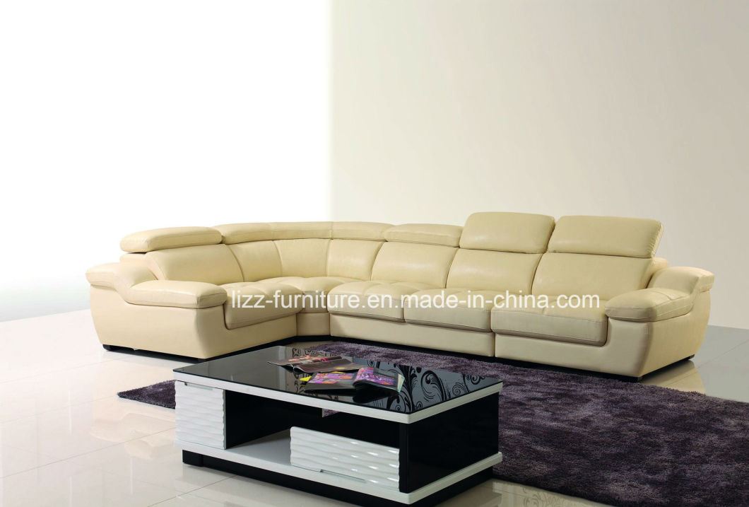 L Shape Modular Living Room Leather Loveseats Sofa Bed