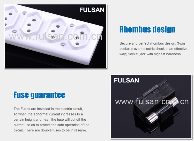 Brazil Extension Electrical Socket with Inmetro Certificate