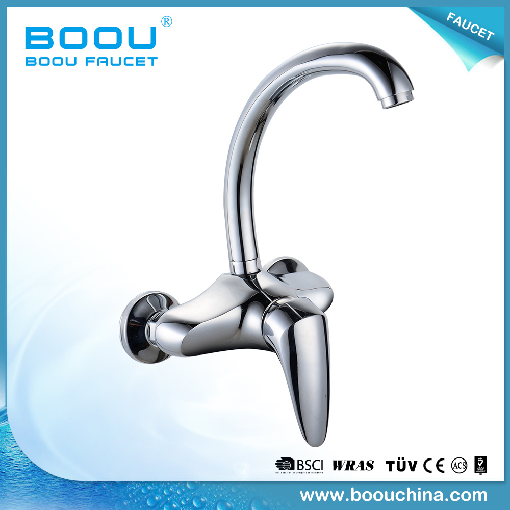 Boou New Style Deck Mounted Long Neck Kitchen Faucet Brass or Zinc Alloy Materials