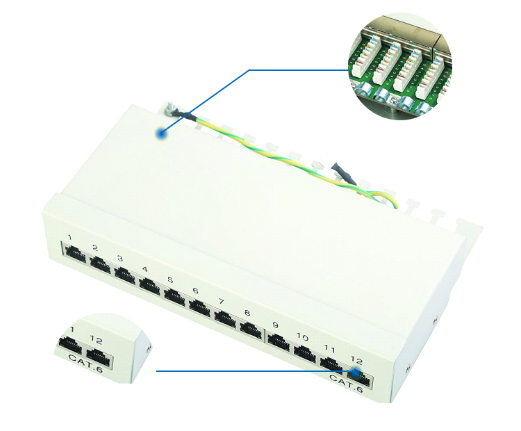 1u FTP 12port with Cable Managament CAT6 Patch Panel