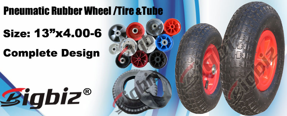 High Quality Solid 6.00-6 Blue Rubber Wheel.