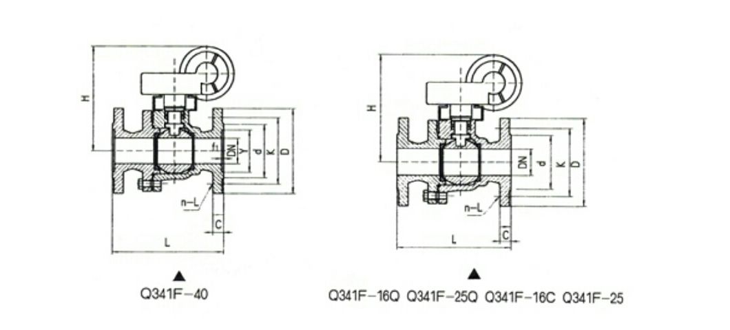 High Performance Flange Connection Worm Wheel Half/Ball Valve