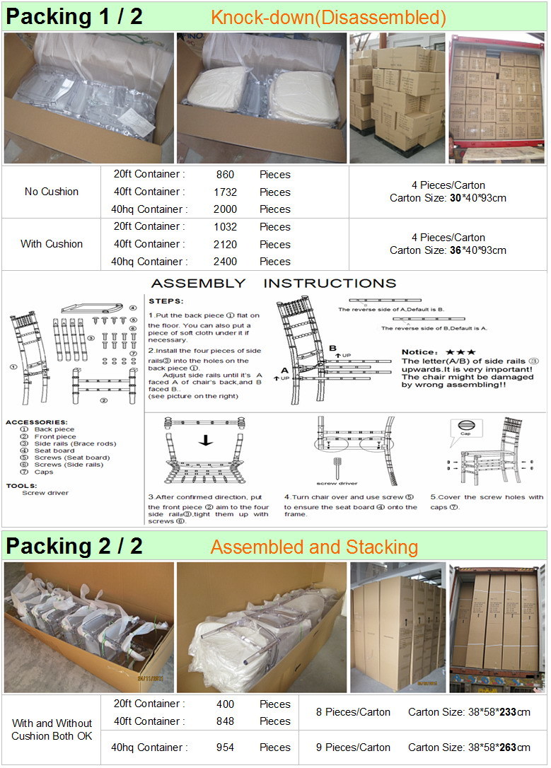 Durable Modern Furniture Transparent Clear Acrylic Chiavari Chairs