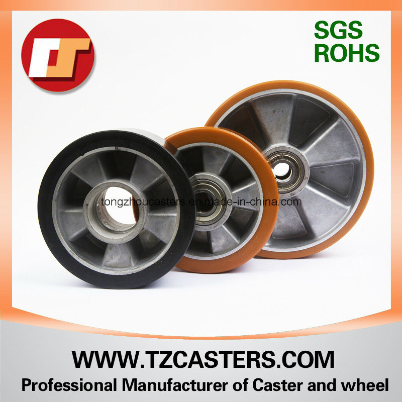 Swivel Caster with Brake PU Wheel with Aluminum Center