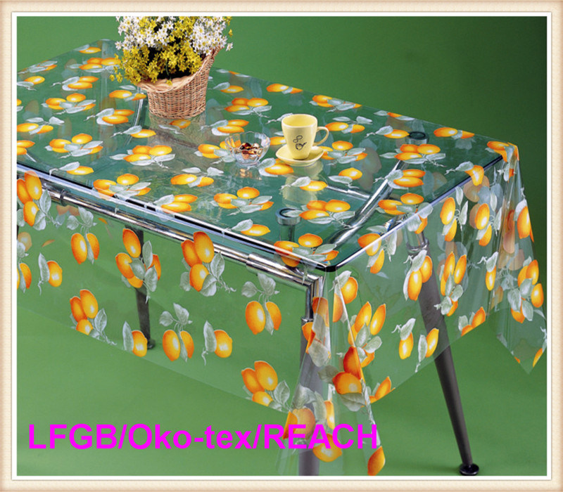 New Design PVC Transparent and Embossed Tablecloth Factory (TJ3D0004)