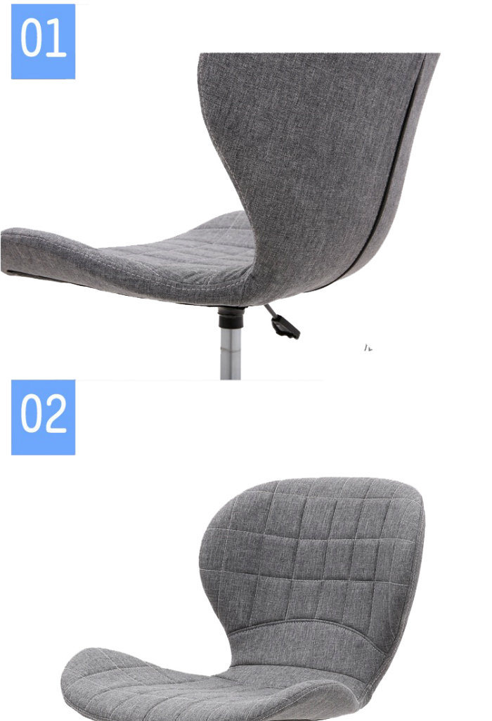 (JACK) Ergonomic Desk Chair Adjustable Swivel Office Chair Fabric Armless Computer Task Chair