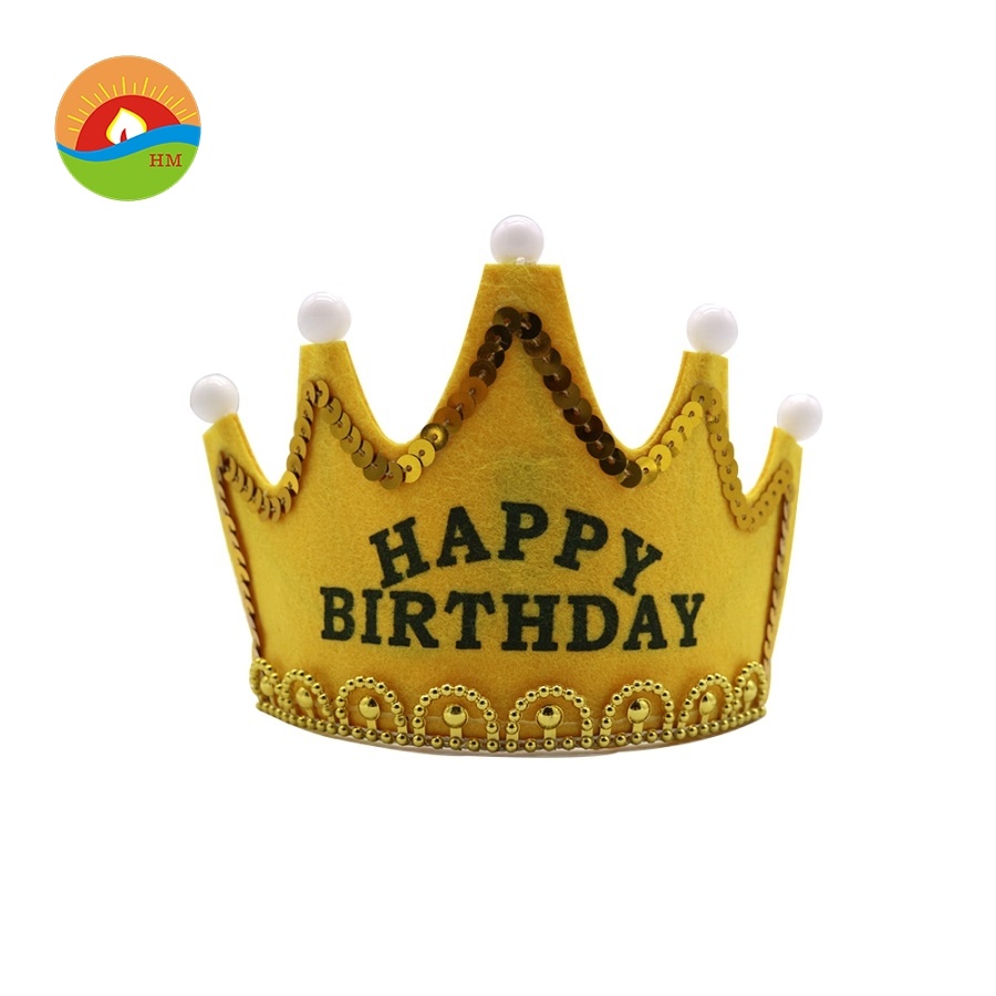 Mixed Color Non-Woven Glowing King LED Birthday Party Hat