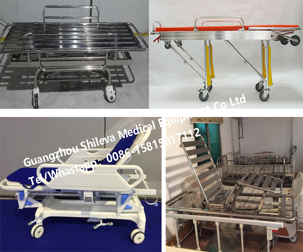 Stainless Steel Emergency Bed Patient Transport Shower Trolley