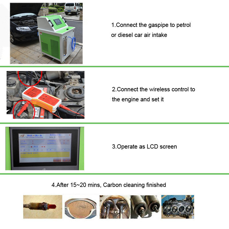 Chinese Manufacturer Brown Gas Hydrogen Fuel Cell Car Carbon Engine Cleaning System