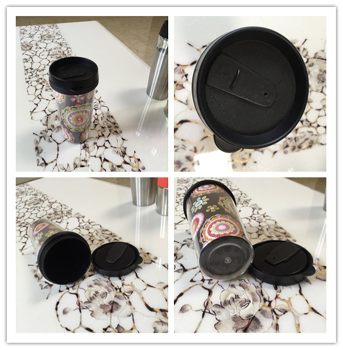 16oz Plastic Thermal Coffee Mug, Plastic Thermo Cup, Insulated Travel Mug with Lid