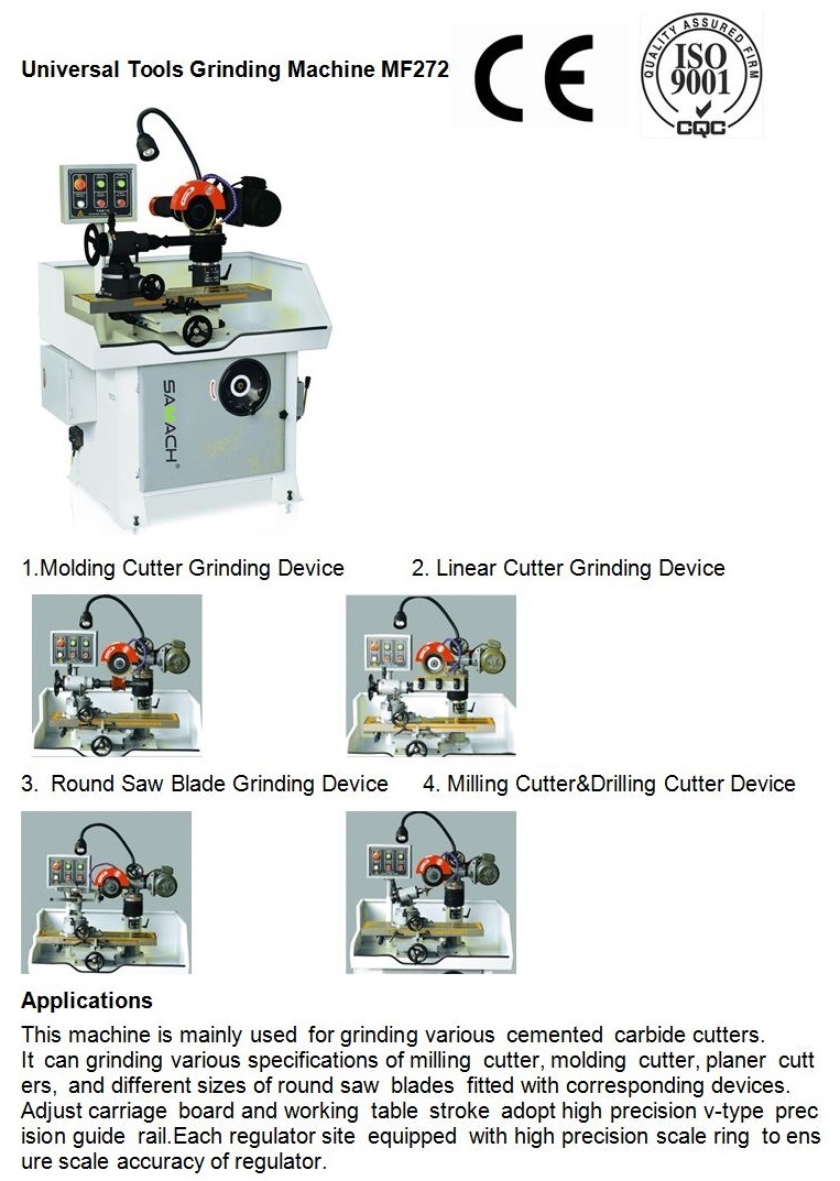 Universal Tools Grinding Machine Mf2720 Wood or Plastic Cutters Sharpening Machine