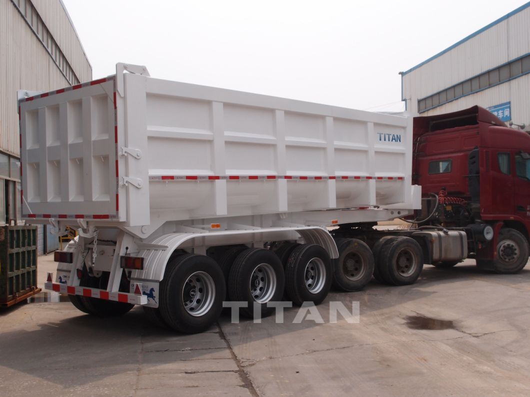 China Coal Tipper Dump Trucks Capacity Trailer Hydraulic Lift Semitrailer for Sale in Ghana