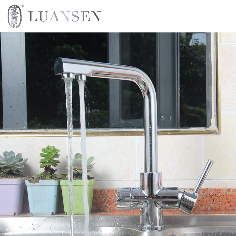 Ceramic Valve Copper Faucet Mixer Kitchen Brass Drinking Water 3 Way Kitchen Faucet