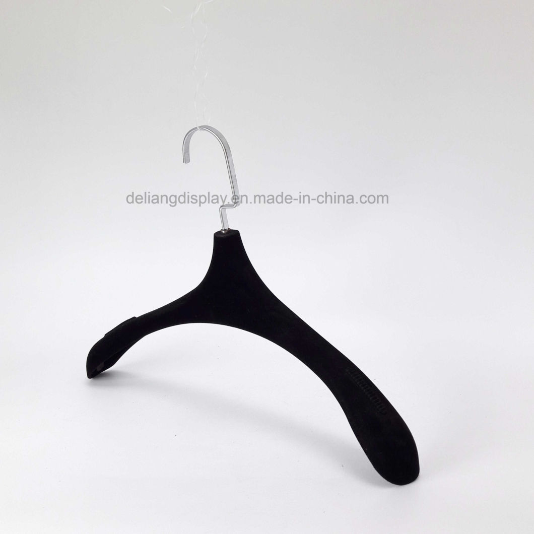 High Quality Arc Shape Plastic Velvet Suit Hanger on Sale