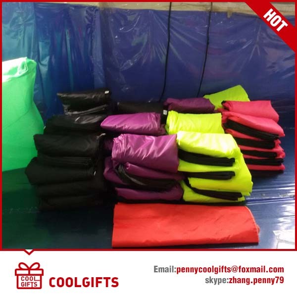 Lazy Nylon Foldable Inflatable Air Sleeping Sofa Bed for Camping