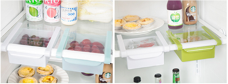 Fridge Refrigerator Compartment Layer Finishing with Storage Rack Kitchen Tidy Classification Storage Box Rack