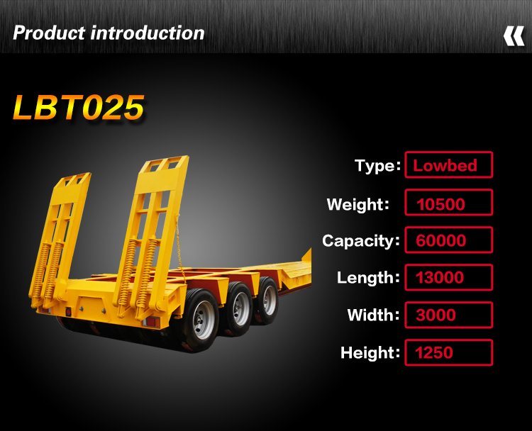China Factory 3 Line of 6 Axle Low Flat Panel Semi Trailer Lowbed Trailers for Sale