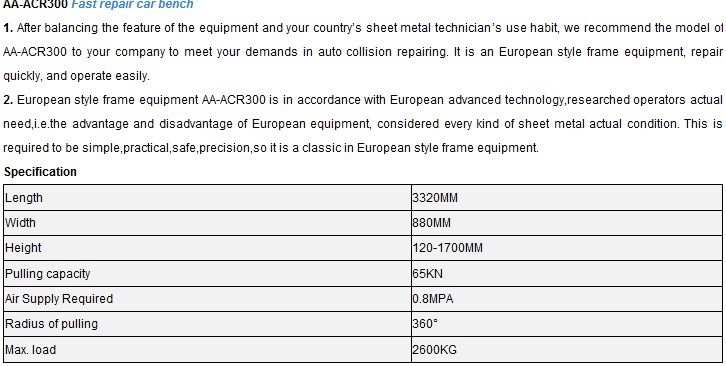 Auto Collision Repair System (AA-ACR300)