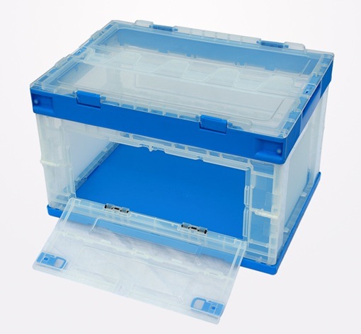 Plastic Foldable Transparent Storage Box Clear Crate with Lid