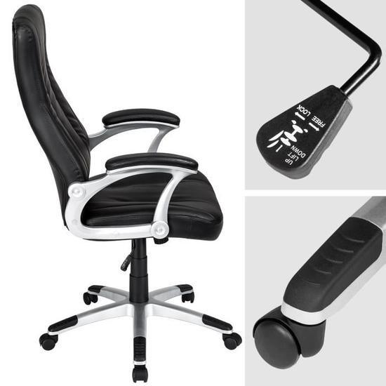 Black Ergonomic High Back PU Swivel Home Computer Office Chair (LSA-007)