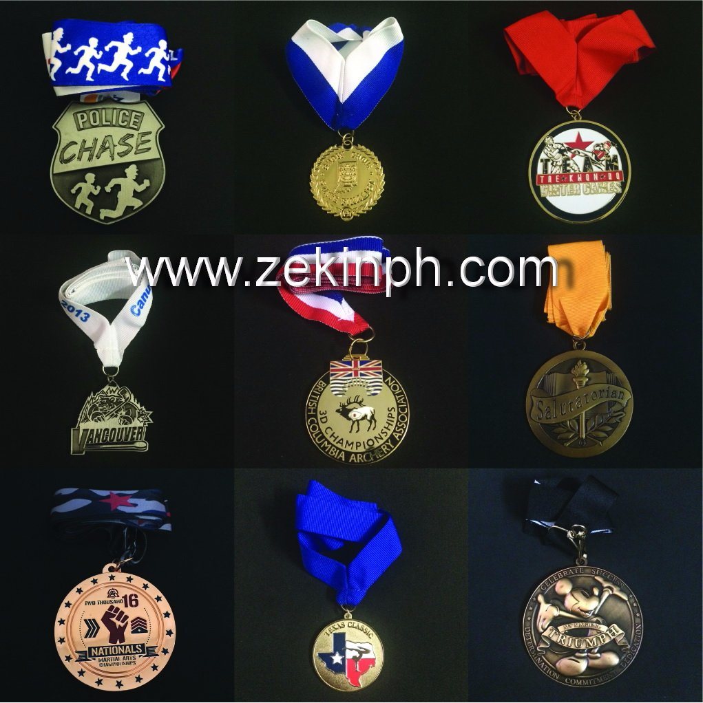 Custom Zinc Alloy Medal with Ribbon