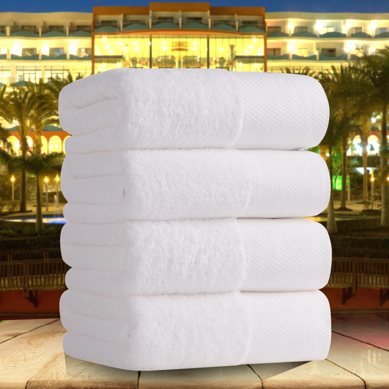 100% Cotton Dobby Custom White Embroidery Star Hotel Towel Bath Towel