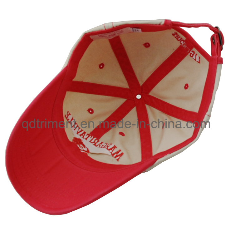Washed Contrast Stitches Binding Embroidery Sport Golf Baseball Cap (TMB0332)