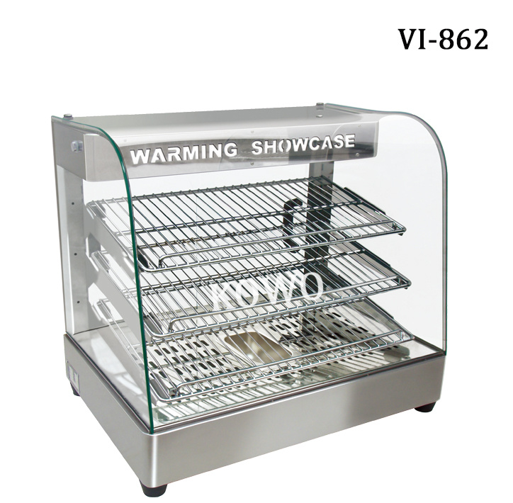 Ce Approved Curved Glass Electric Food Bread Pizza Buffet Warmer Display Cabinet for Sales