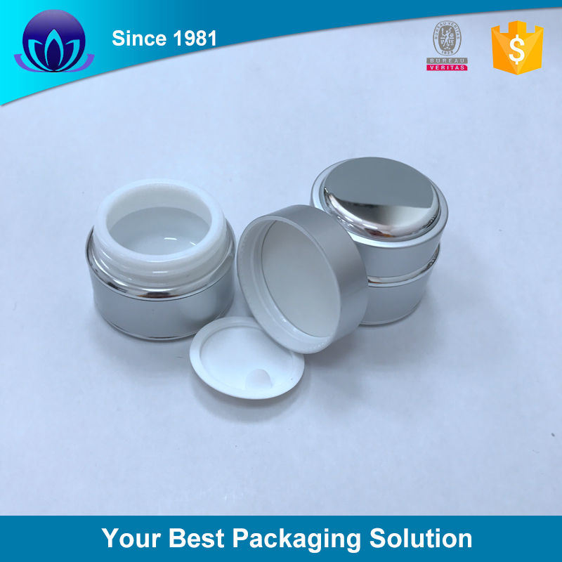 10g 15g 20g Clear Glass Cosmetic Containers Aluminum Jars Eye Shadow Face Cream Container