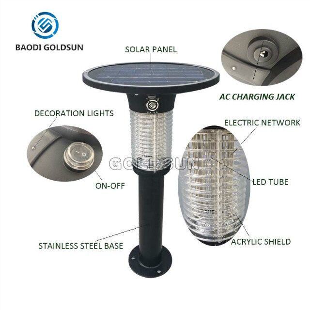 Built-in Light Sensor, Rain Sensor, Time Sensor Solar Mosquito Killer